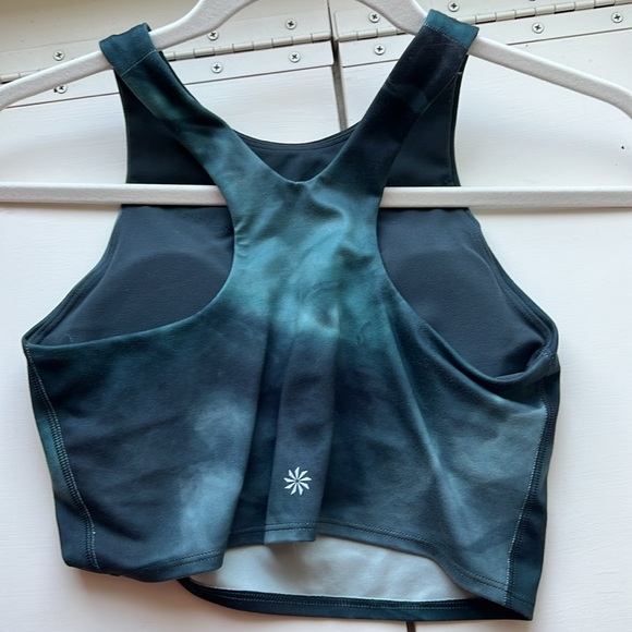 ATHLETA BUILT IN BRA BLUE/GREEN CROPPED TANK - Picture 2 of 2